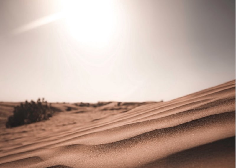 hot sun on desert