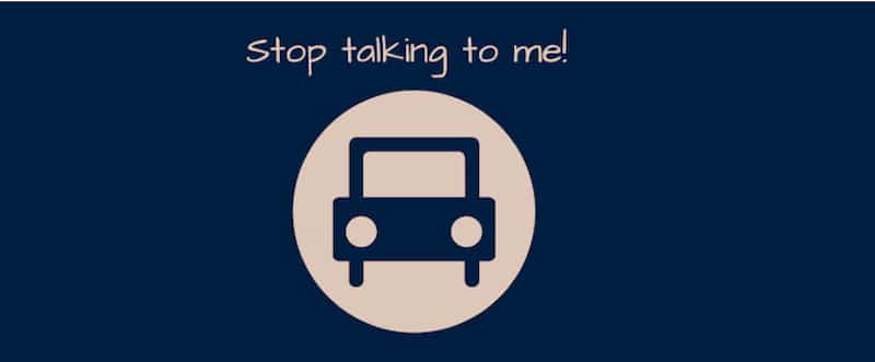 stop talking to me with a car symbol