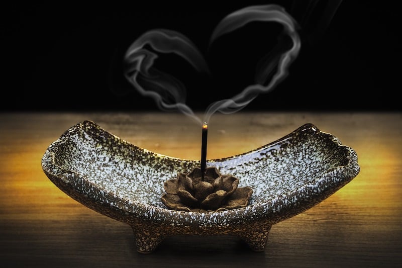 incense smoke love heart