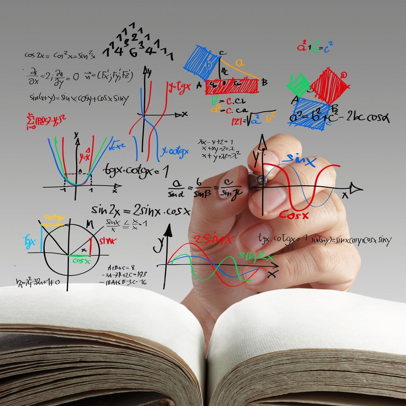 complex formula being written