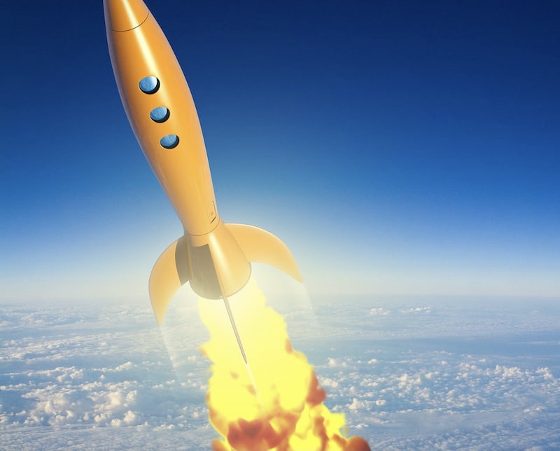 rocket leaving atmosphere