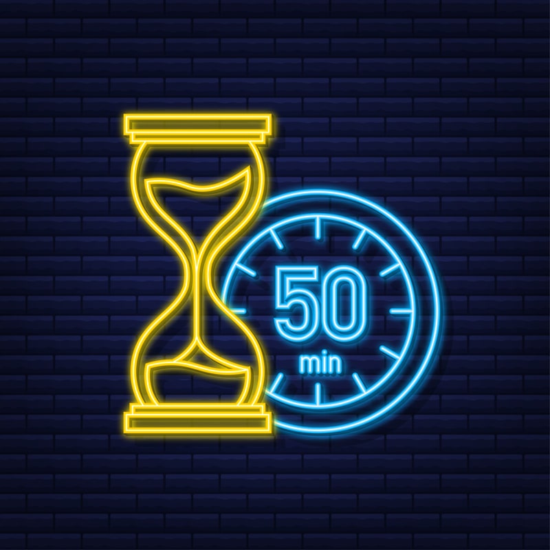 Egg timer showing 50 minutes